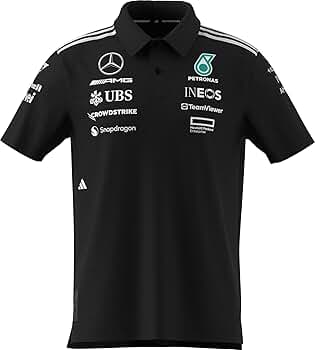 F.C.R.B  S/S TEAM POLO （BLACK　XL） Mercedes-AMG PETRONAS 2024 Men's Team Polo Short Sleeve